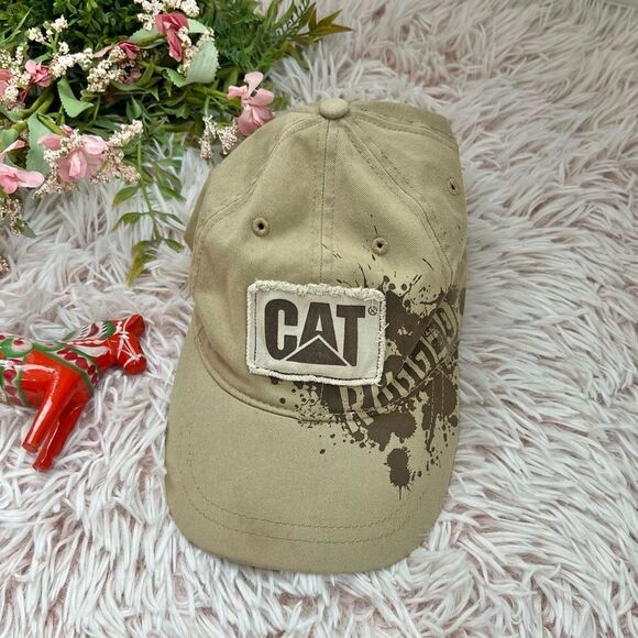 Caterpillar INC CAT Rugged Tan Brown One Size Baseball Hat - Picture 1 of 12